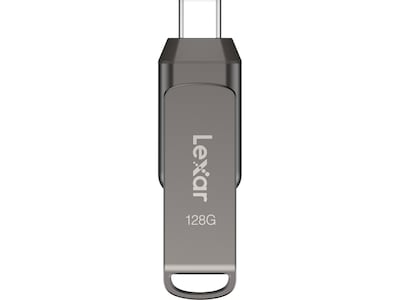 Lexar JumpDrive D400 Dual 128GB USB 3.1 Flash Drive, Titanium (LJDD400-128GBNU)