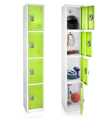 AdirOffice 72 4-Tier Green Storage Locker, 4/Pack (629-204-GRN-4PK)