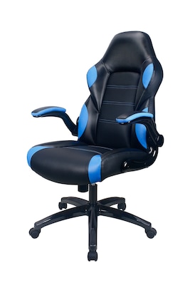 Raynor Group Playr Polyurethane Gaming Chair, Black/Blue (G-GAMEBSC-BLU)