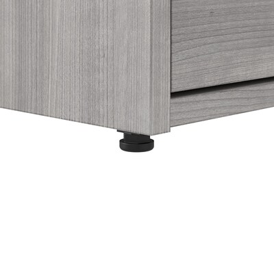 Bush Business Furniture Hustle 72"W Computer Desk and Low Storage Cabinet with Doors and Shelves, Platinum Gray (HUS012PG)