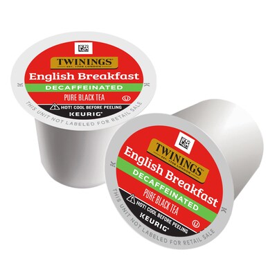 Twinings English Breakfast Decaf Black Tea, Keurig® K-Cup® Pods, 24/Box (TNA85784)