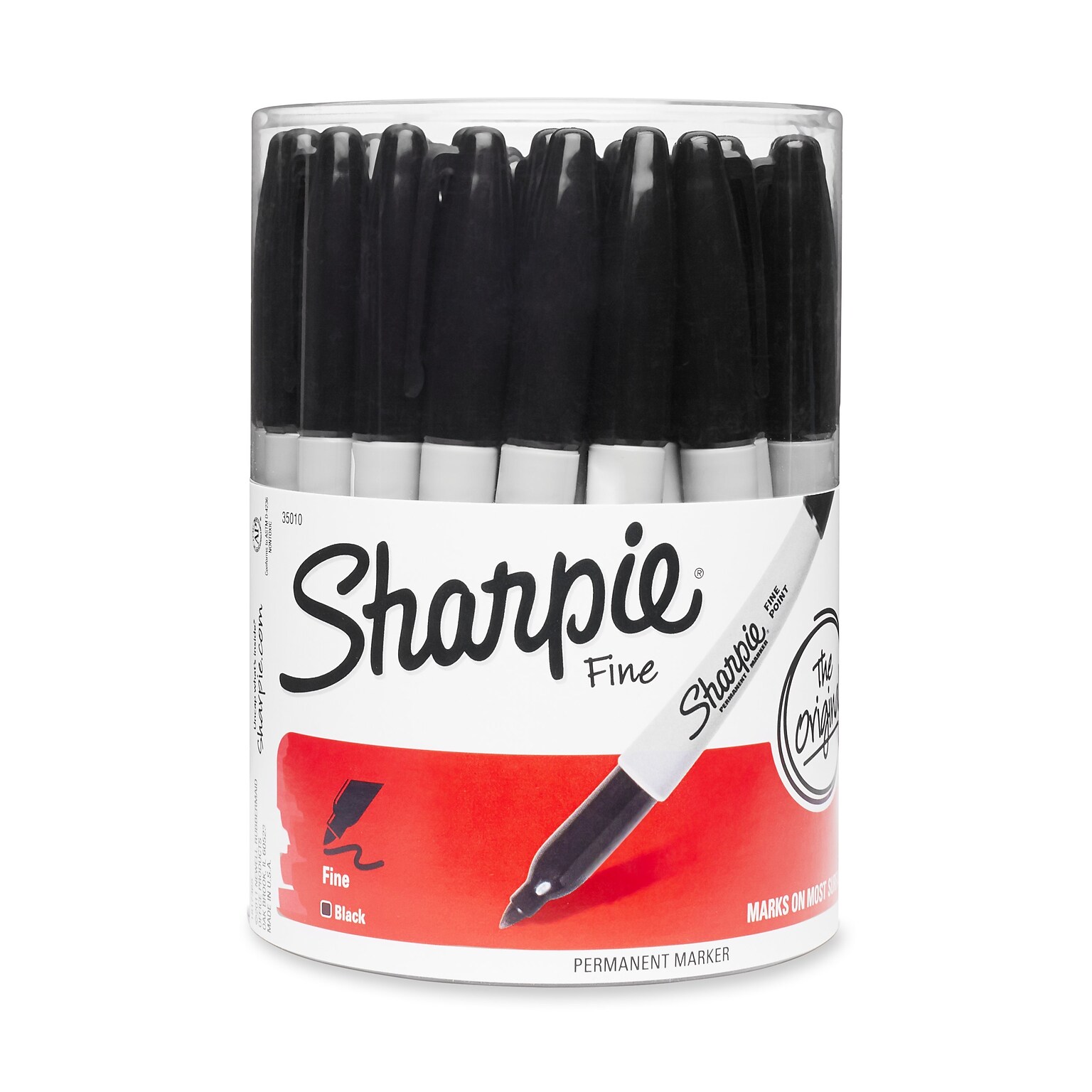 Sharpie Permanent Marker, Fine Tip, Black, 36/Pack (35010)