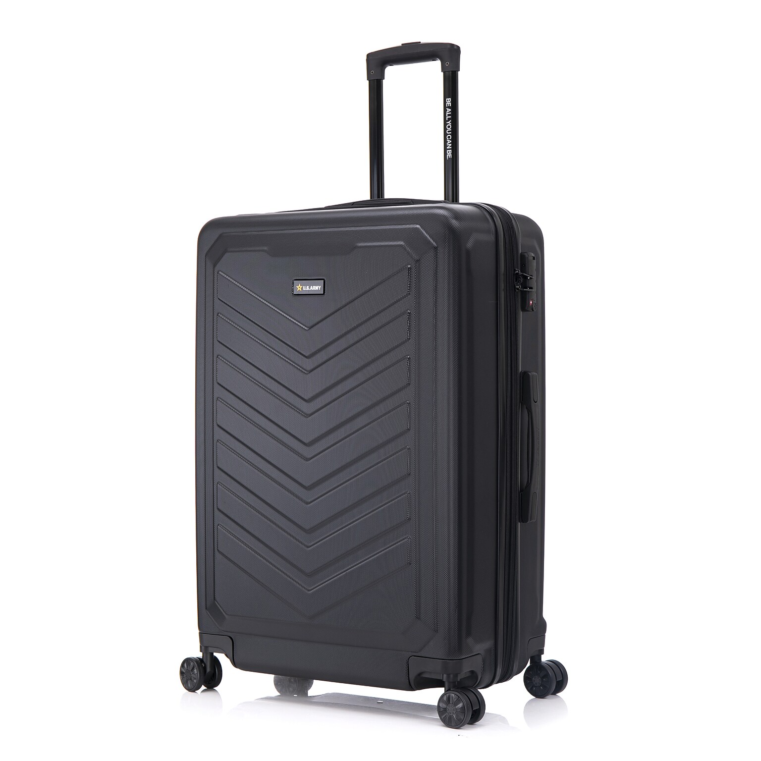 US Army FOX PRO 28 Hardside Suitcase, 4-Wheeled Spinner, TSA Checkpoint Friendly, Black (USLFPRO00L-BLK)