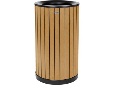 Alpine Industries Steel Outdoor Trash Can with Open Lid, 32 Gallon, Cedar/Black (ALP4400-01-CD)