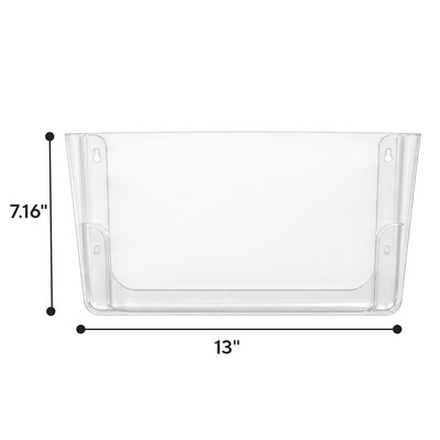 TRU RED Plastic Letter Wall File, Clear, Single-Pocket – Wall-Mounted File Holder for Mail, Documents & Folders