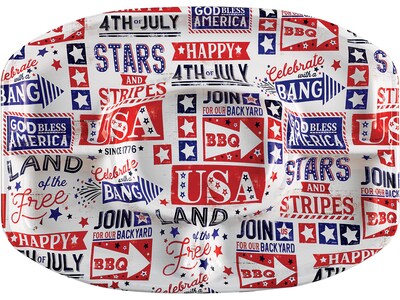 Amscan Fourth of July Sectional Platter, Multicolor, 4/Pack (430891)