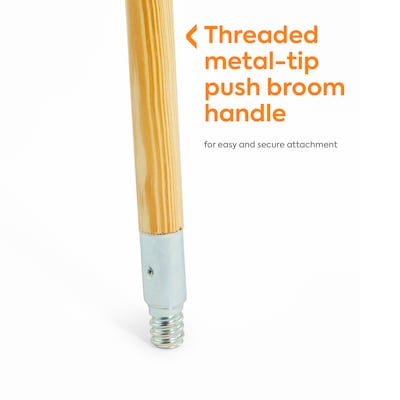 Coastwide Professional™ 60" Wood Push Broom Handle, Threaded Metal Tip (CW57741)