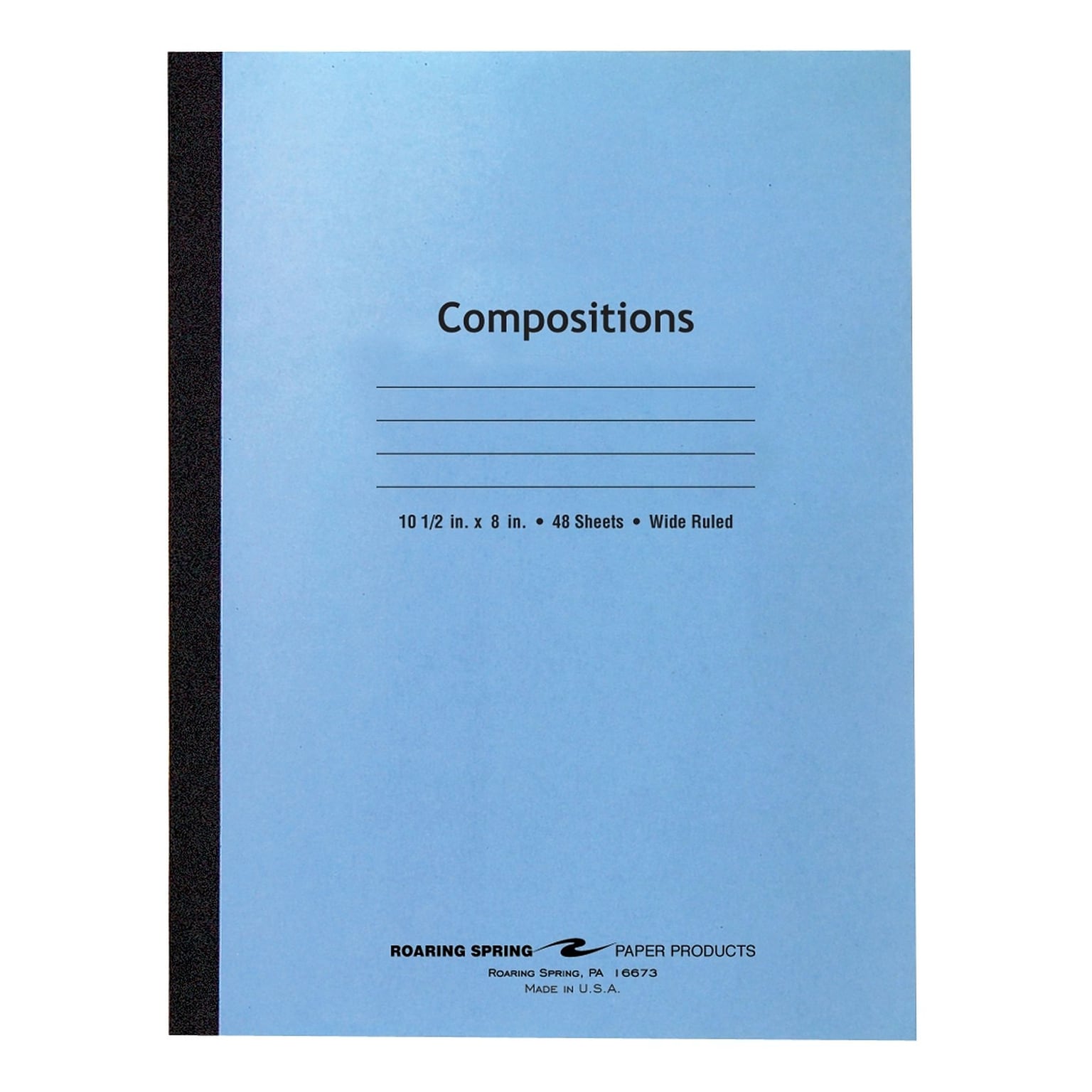 Roaring Spring Paper Products 1-Subject Composition Notebook, 8 x 10.5, Wide Ruled, 48 Sheets, Assorted Color (ROA77501)