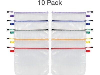 Pendaflex Oxford 13.19" 10-Piece Polyester Travel Pouch, Water Resistant, Assorted Colors (77707)