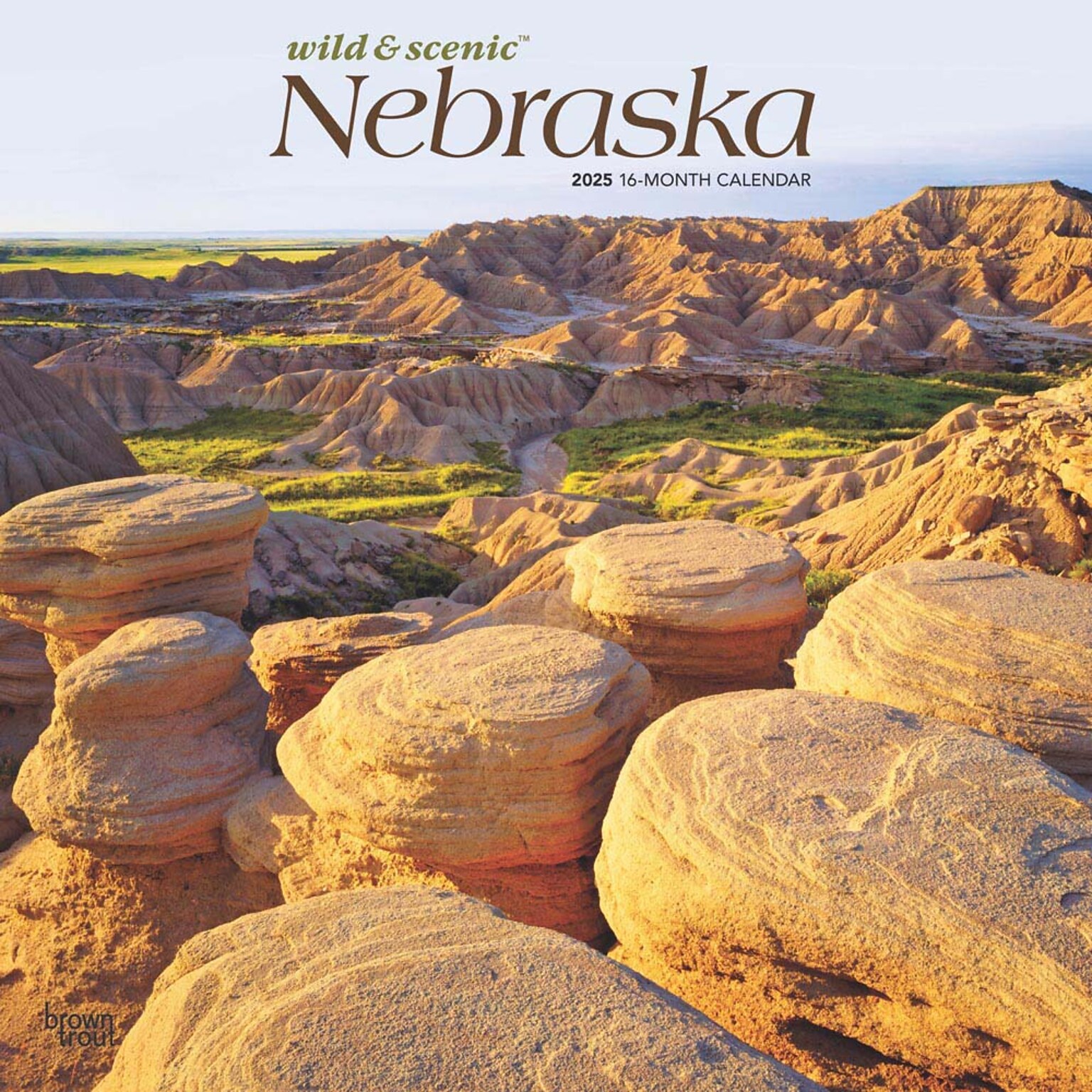 2025 BrownTrout Nebraska Wild & Scenic 12 x 12 Monthly Wall Calendar (9781975475352)