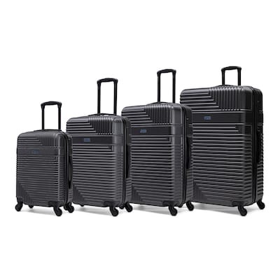 InUSA Resilience 4-Piece Hardside Spinner Luggage Set, TSA Checkpoint Friendly, Coal (IURESSMLXL-COA)
