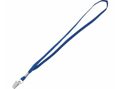 Advantus Metal Flat Clip Lanyard, Blue, 100/Box (97127)