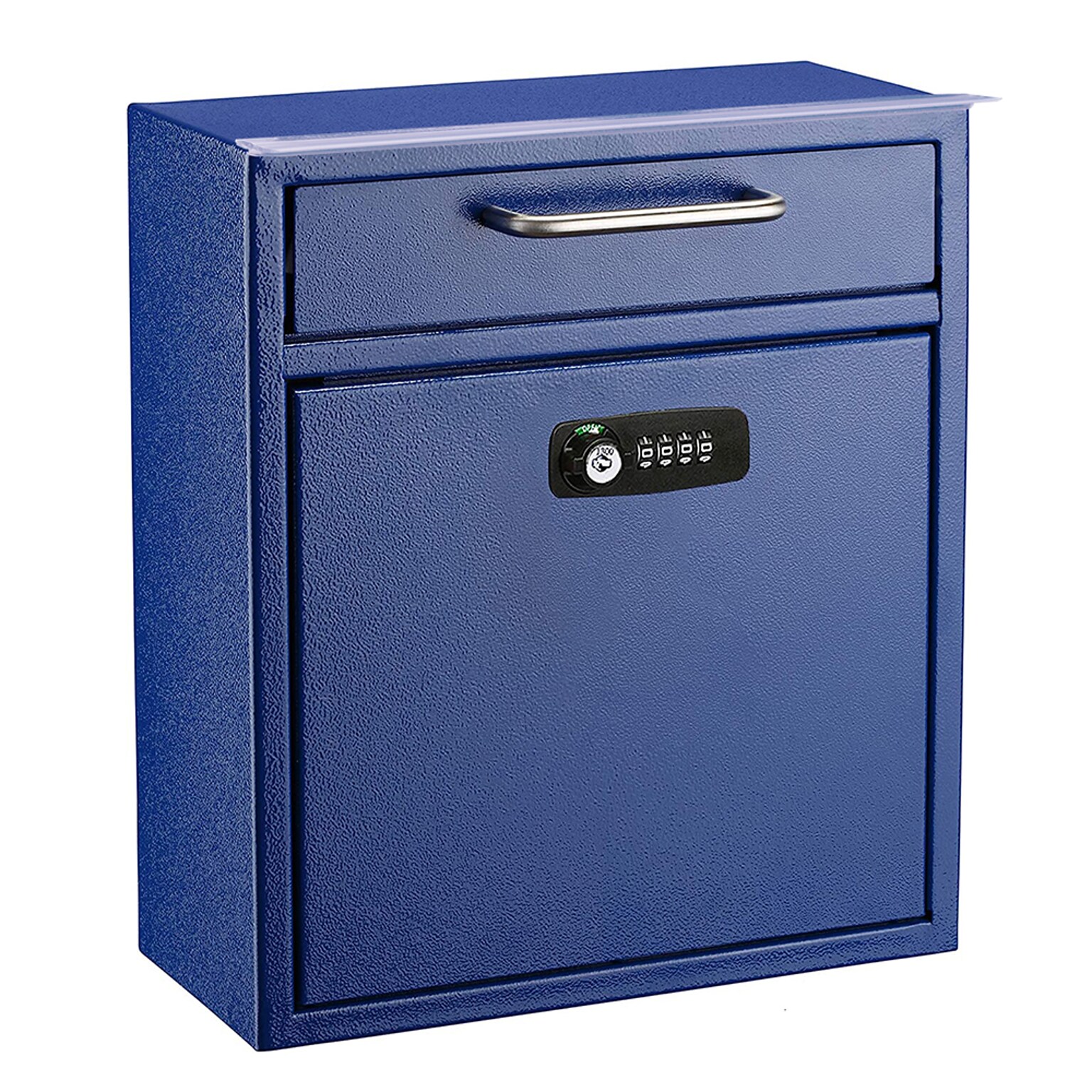 AdirOffice Steel Combination Locking Wall Mounted Interoffice Drop Box Mailbox, Medium, Blue (631-05-BLU-KCPK)
