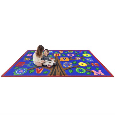 Joy Carpets Alphabet Leaves Nylon 7'8" x 10'9" Machine Tufted Rug, Bold (1892D-01)