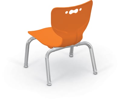 MooreCo 10" Hierarchy Student Chair with 4 Legs, Orange/Chrome Base (703673561808)