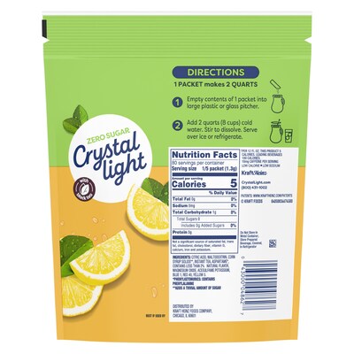 Crystal Light On-The-Go Lemon Iced Tea Powdered Drink Mix, 4.26 oz., 16/Box (220-00553)
