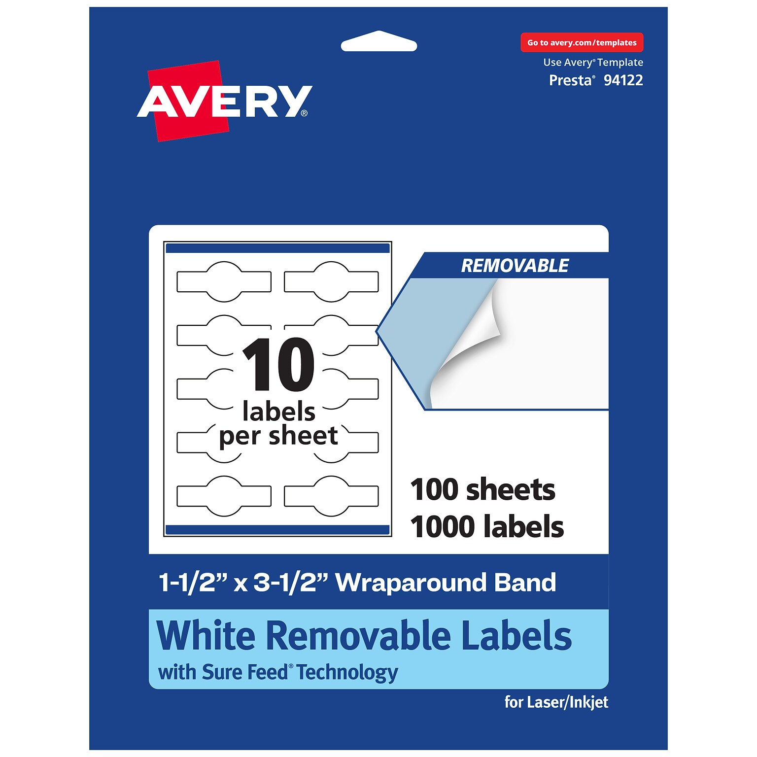 Avery Laser/Inkjet Decorative Edge Multipurpose Labels, 1.5 x 3.5, White, 1000 Labels/Box (94122)
