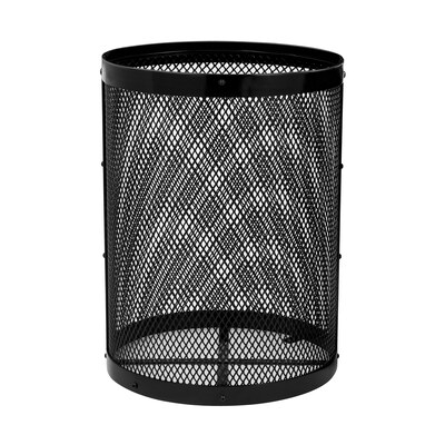 Alpine Industries 4460 Series Steel Mesh Outdoor Trash Can with Liner, 36 Gallon, Black (ALP4460-01-BLK)