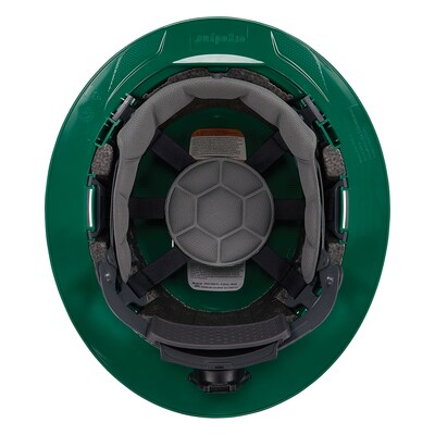 Ergodyne Skullerz 8963 PC-ABS Type II, Class E, 6-point Ratchet Suspension Full Brim Safety Helmet, Green (60545)