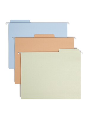 Smead FasTab 3-Tab Colored Hanging File Folders, Letter, Assorted, 18/Bx (64054)