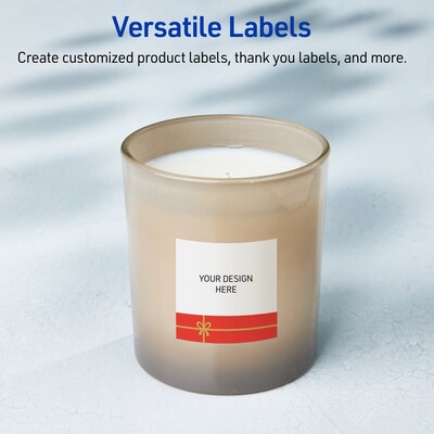 Avery Square Multipurpose Labels, 3" x 3", White, 60/Pack (19479370562)