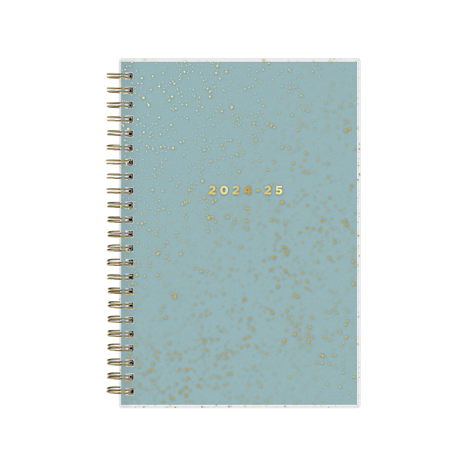 2024-2025 Blue Sky Splatter Dot Jade 5 x 8 Academic Weekly & Monthly Planner, Plastic Cover, Mint/Gold (149044-A25)