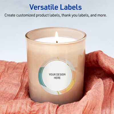 Avery Round Laser/Inkjet Multipurpose Labels, 3", White, 60/Pack (19479371109)