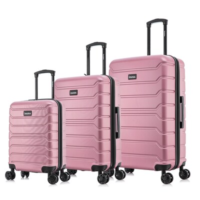 InUSA Trend Plastic 3-Piece Luggage Set, Rose Gold (IUTRESML-ROS)