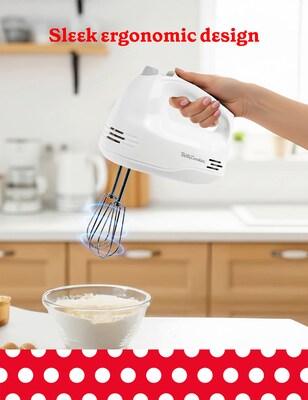 Betty Crocker 5-Speed Hand Mixer, White (BC-4203WT)