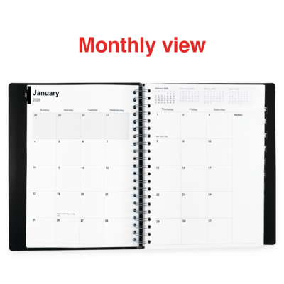 2026 Staples 8" x 11" Four-Person Daily Appointment Book, Black (ST58479-26)