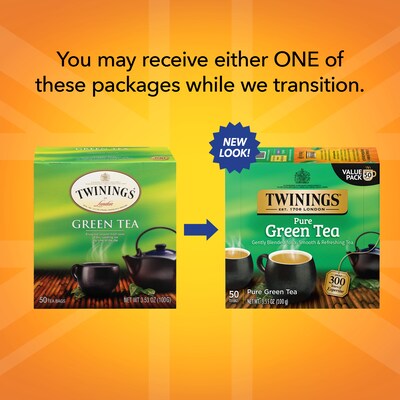 Twinings Green Tea Bags, 50/Box (F05789)