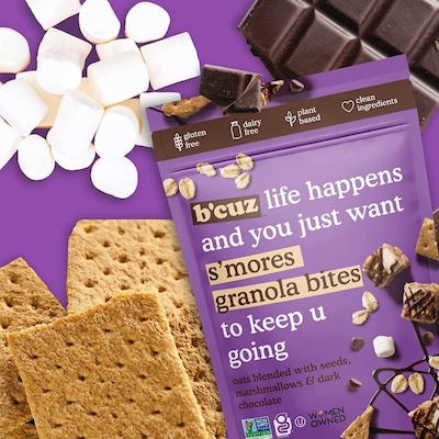 B'cuz Gluten Free S'mores Flavored Granola Bites, 1 oz., 18 Bags/Box (BCZ-SMO118)