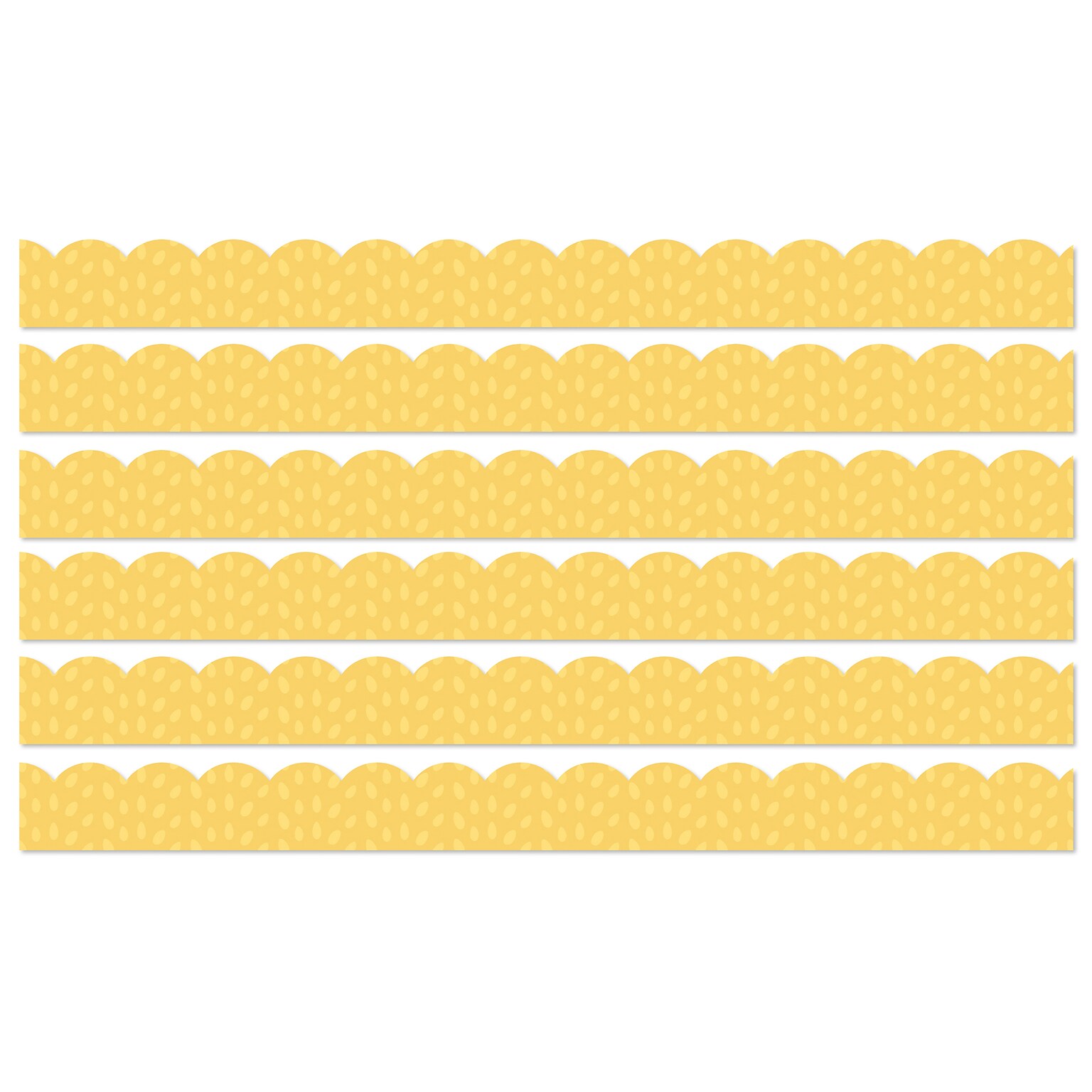 Carson Dellosa Education Grow Together Scalloped Borders, 3x 3, Yellow with Painted Dots, 6/Bundle (CD-108490-6)