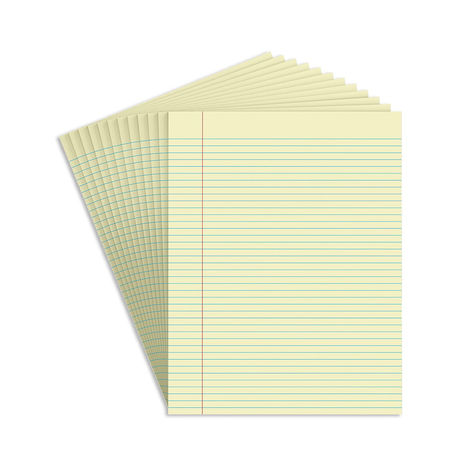 STAPLES Notepads, 8.5” x 11”, Narrow Ruled, Canary, 50 Sheets/Pad, 12-Pack
