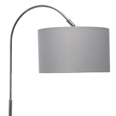 Creekwood Home Vista 66" Brushed Nickel Floor Lamp with Drum Shade, Gray (CWF-3006-GY)