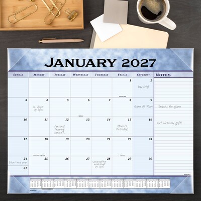 2027 AT-A-GLANCE 21.75 x 17 Monthly Desk Pad Calendar, Slate Blue (89701-27)