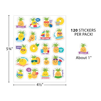Teacher Created Resources Pineapple Smelly Stickers, Multicolored, 120/Pack, 6/Packs/Bundle (TCR9445-6)