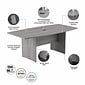 Bush Business Furniture 72W x 36D Boat Shaped Conference Table with Wood Base, Platinum Gray (99TB7236PG)