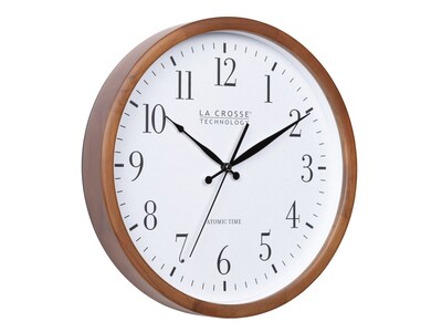 La Crosse Technology Atomic Wall Clock, Wood, 12.80" (404-50447)