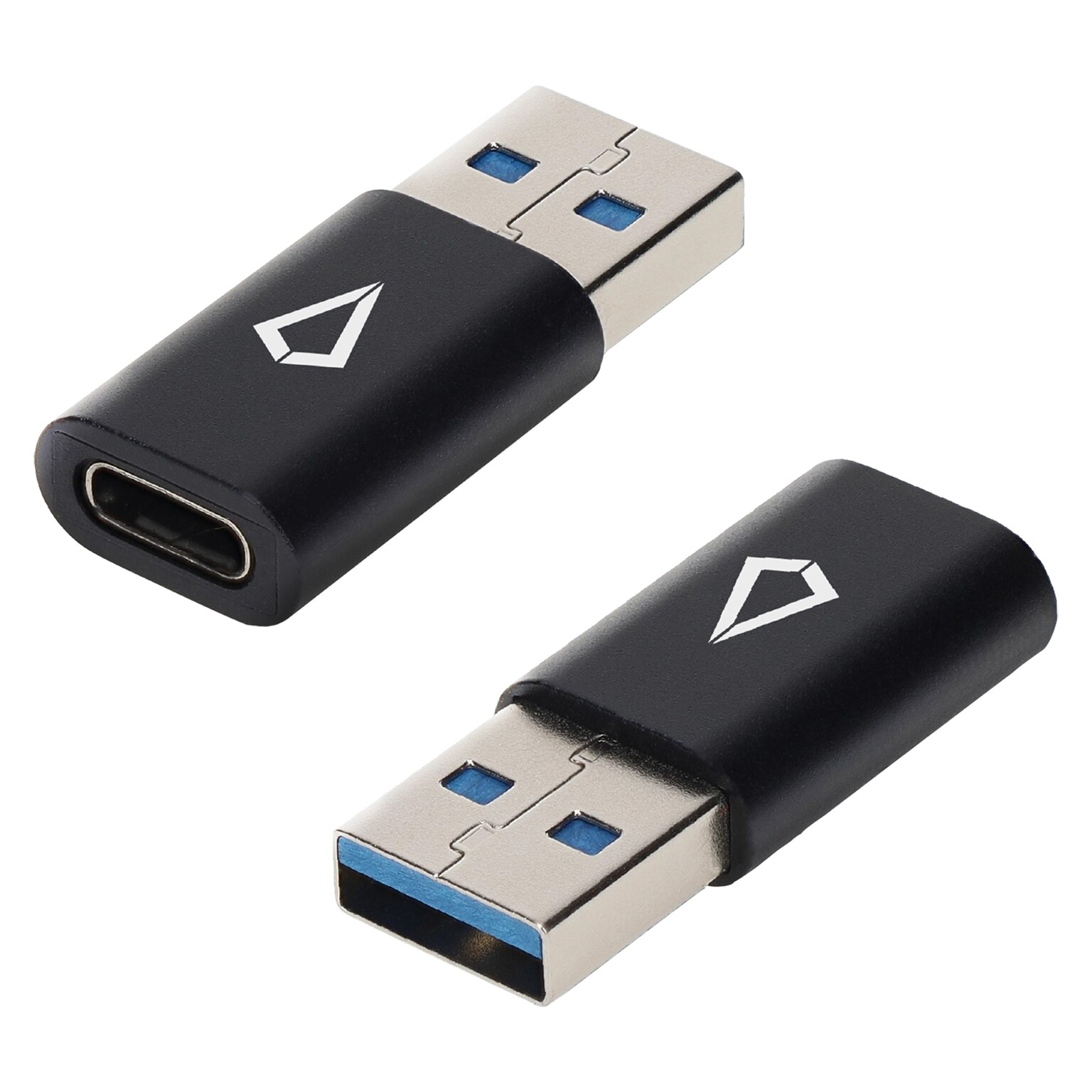 LBT USB-C to USB-A Adapter, Black, 2/Pack (LBTADPCA2P)