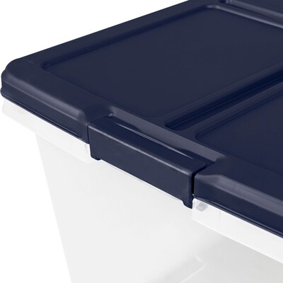 Home Logic 52 Quart Latch Lid Storage Bin, Clear, 4/Case (7104)