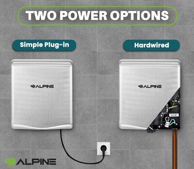 Alpine Industries Willow Commercial High Speed 110V Automatic Electric Hand Dryer, Stainless Steel (405-10-SSB)