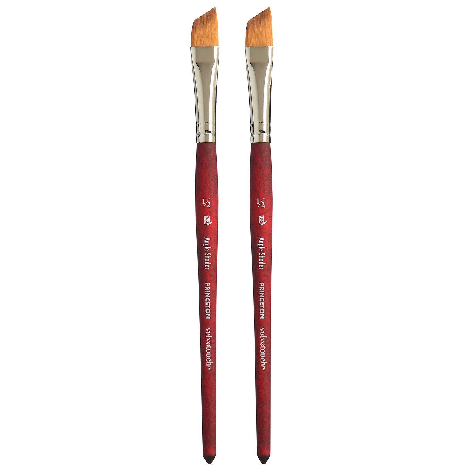 Princeton Velvetouch Mixed Media Synthetic Angle Shader Brush, 2/Pack (PBXP3950AS050-2)