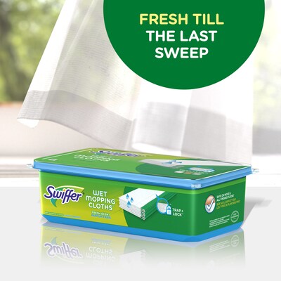 Swiffer Sweeper TRAP+ LOCK Wet  Cloth Refills, Open-Window Fresh, 12/Box (95531)