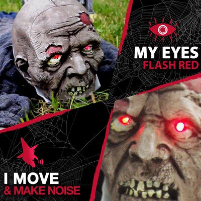 Haunted Hill Farm Animatronic Crawling Zombie (HHGBZOMB-2LSA)