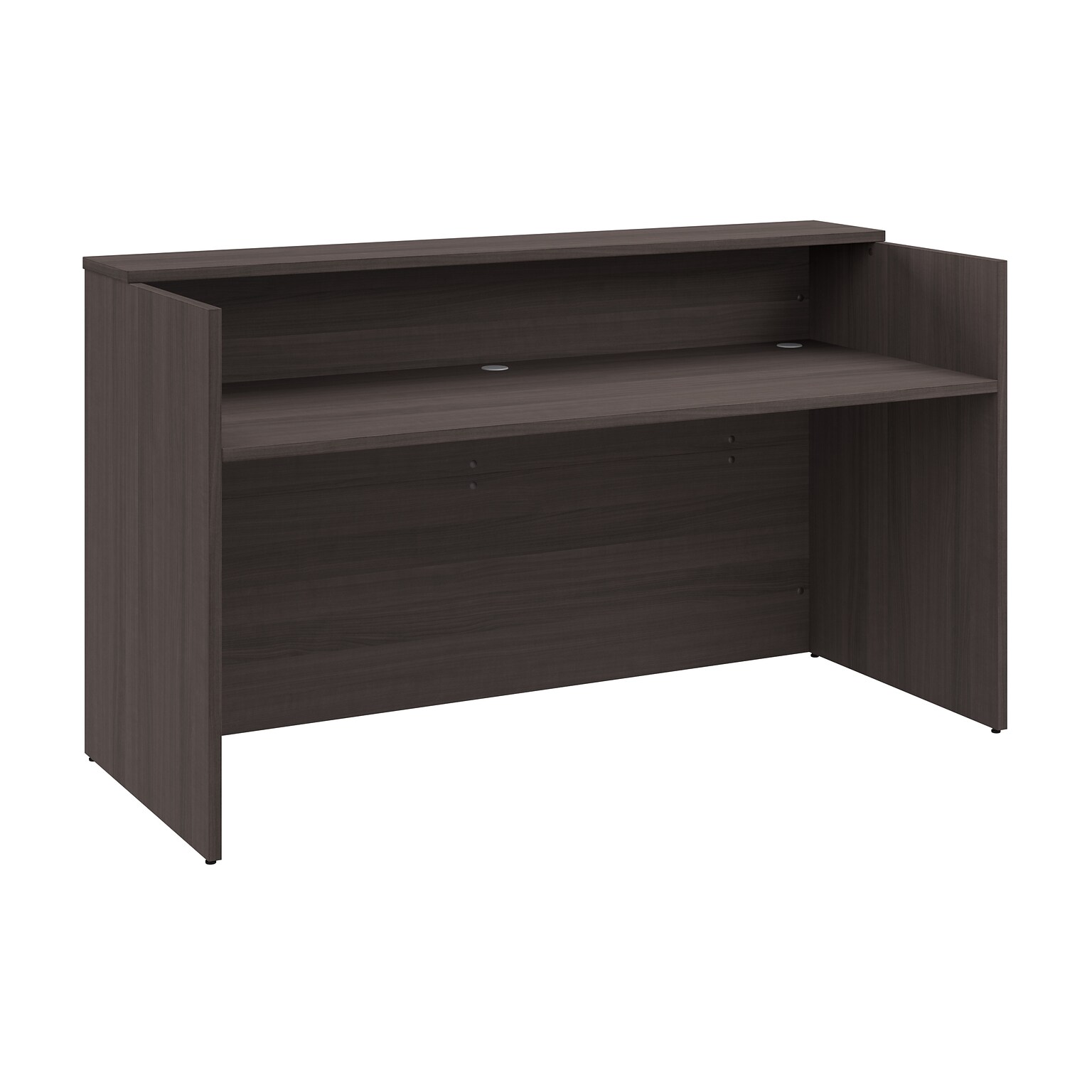 Bush Business Furniture Arrive 72W Reception Desk with Shelf, Storm Gray (AVD172SGK)