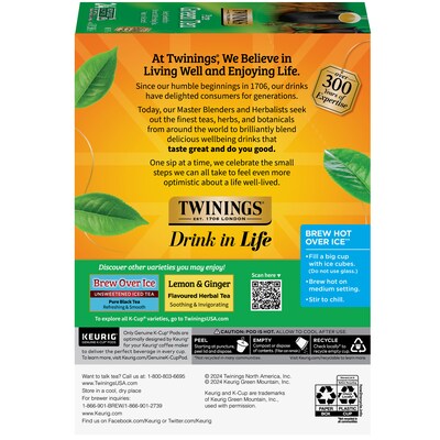 Twinings Green Tea, Keurig® K-Cup® Pods, 24/Box (TNA85788)