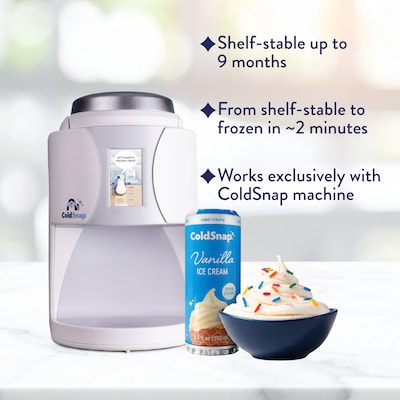 ColdSnap Premium Vanilla Ice Cream Mix, Single Serve Pods, 12 Pods/Pack, COLDSNAP MACHINE REQUIRED (600038)