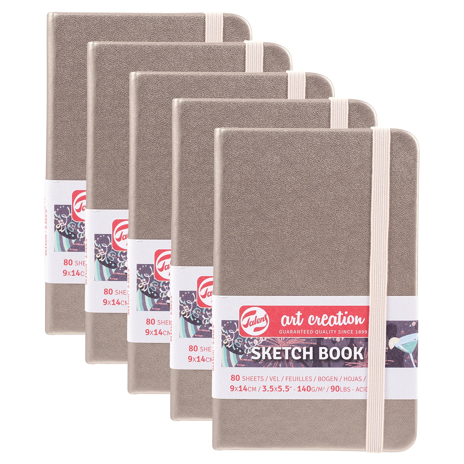 Talens Art Creation 3.5 x 5.5 Sketch Book, 80 Sheets/Book, 5/Bundle (TLN9314241M-5)