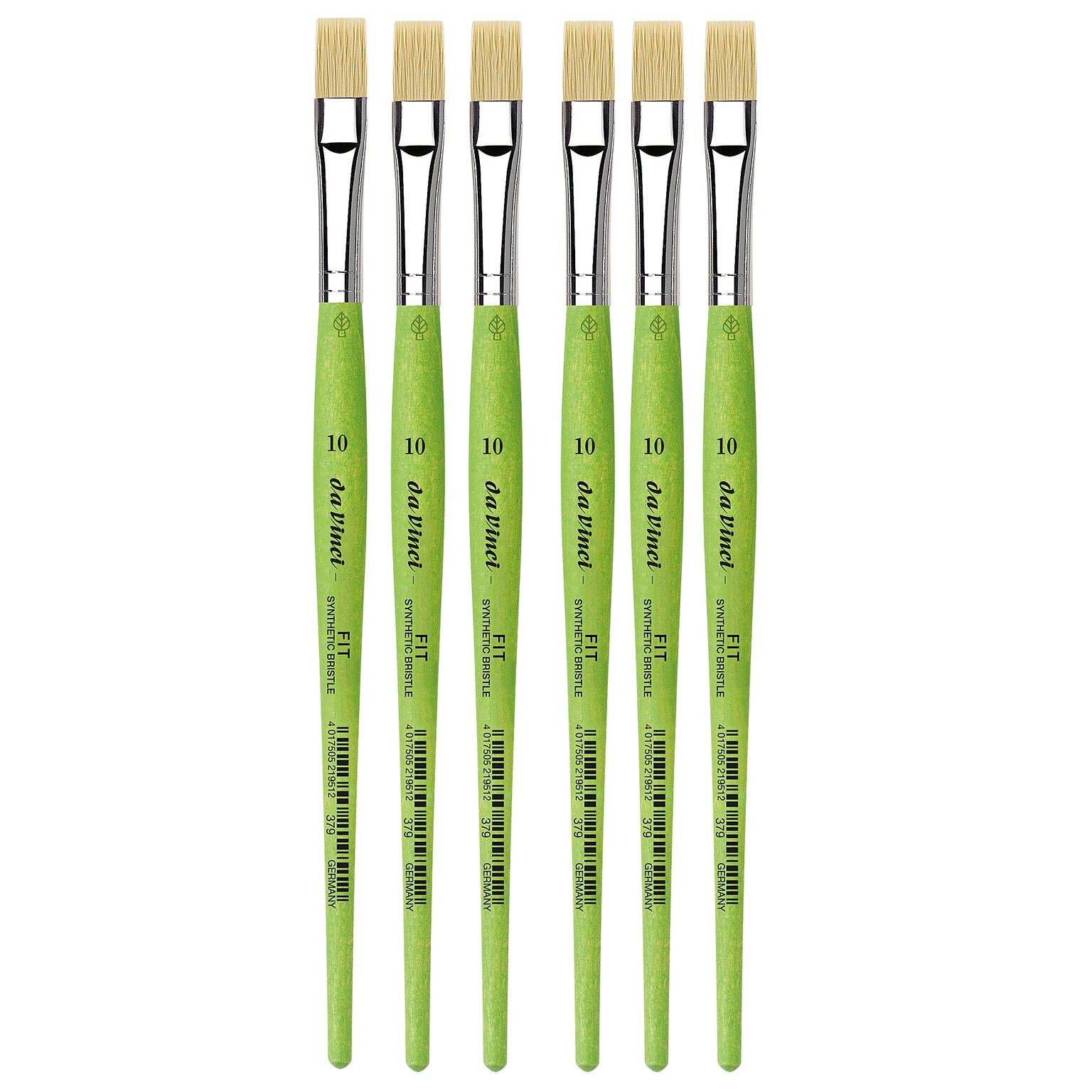 da Vinci FIT Synthetics Oil and Acrylic Synthetic Student Flat Brush, 6 /Pack (DVXVA37910-6)